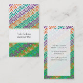 Nami japanisches asiatisches Webart-Muster Visitenkarte (Vorne/Hinten)