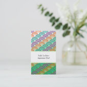 Nami japanisches asiatisches Webart-Muster Visitenkarte (Stehend Vorderseite)