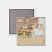 Namibia Africa Abandoned Car Wreck Landscape Magnet (Vorderseite/Rückseite)