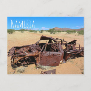 Namibia Africa Car Wreck Bullet Holes Landschaft Postkarte
