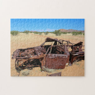 Namibia Africa Car Wreck Bullet Holes Landschaft Puzzle