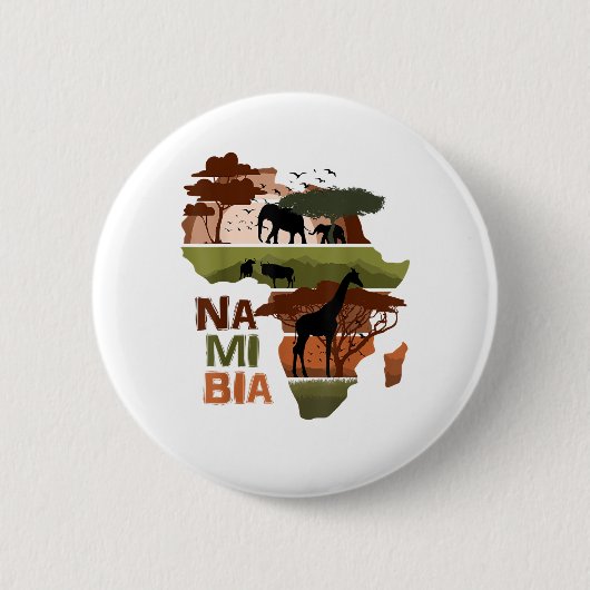 Namibia Africa Sunset Continental Nature Wild Life Button (Vorderseite)