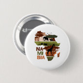 Namibia Africa Sunset Continental Nature Wild Life Button (Vorne & Hinten)