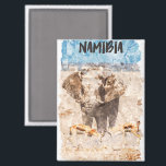 Namibia Africa Wildlife Safari Magnet<br><div class="desc">Karo aus diesem wunderschönen Aquarellmagnet mit der einzigartigen Landschaft und der Tierwelt des afrikanischen Landes mit einem Elefanten. Kaufen Sie jetzt als Reise Souvenir und Safari Geschenk Idee. Kaufen Sie dieses phantastische Produkt jetzt.</div>