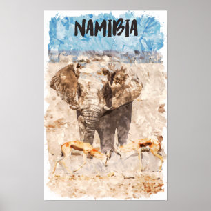 Namibia Afrika Wildlife Safari Poster