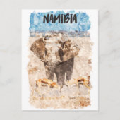 Namibia Afrika Wildlife Safari Postkarte (Vorderseite)