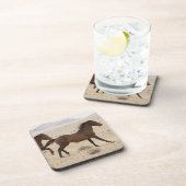 Namibia, Aus. Wilde Pferde, die auf der Namib lauf Untersetzer (Rechte Seite)