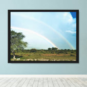Namibia Doppelregenbogen Leinwanddruck (Insitu (Holzboden))