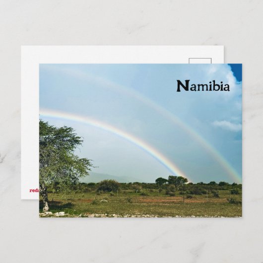 Namibia Double Rainbow Postkarte (Vorne/Hinten)