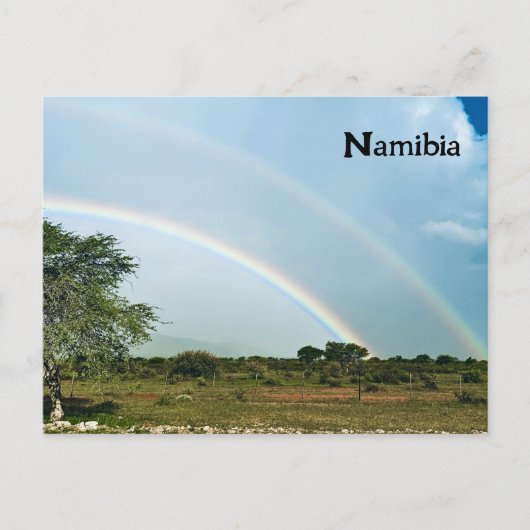 Namibia Double Rainbow Postkarte (Vorderseite)
