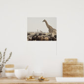 Namibia, Etosha National Park. Eine einsame Giraff Poster (Küche)