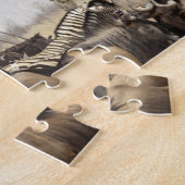 Namibia, Etosha National Park. Eine einsame Giraff Puzzle (Seite)