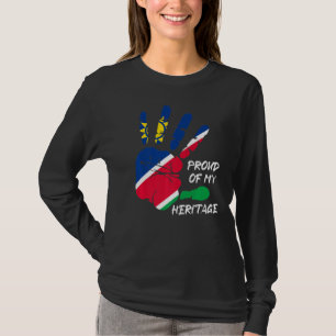 Namibia Flag Finger Handprint Afrika Namibia T-Shirt