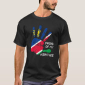 Namibia Flag Finger Handprint Afrika Namibia T-Shirt (Vorderseite)