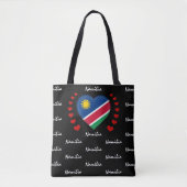 Namibia Flag & Heart Namibia Flag Mode / Sport Tasche (Vorderseite)