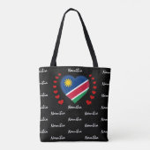 Namibia Flag & Heart Namibia Flag Mode / Sport Tasche (Rückseite)
