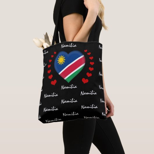 Namibia Flag & Heart Namibia Flag Mode / Sport Tasche (Von Nahem)