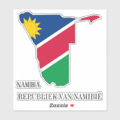 Namibia Flag Map Patriotic Aufkleber (Blatt)
