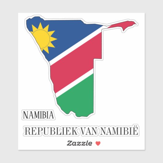 Namibia Flag Map Patriotic Aufkleber (Blatt)
