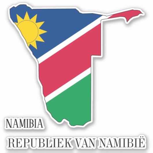 Namibia Flag Map Patriotic Aufkleber (Vorderseite)
