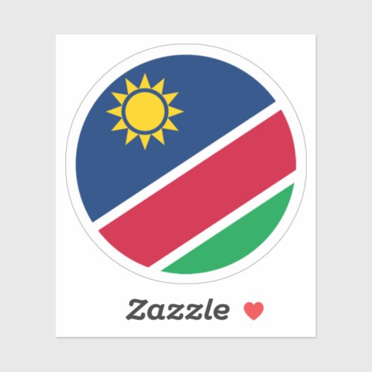 Namibia Flag Round Sticker (Blatt)