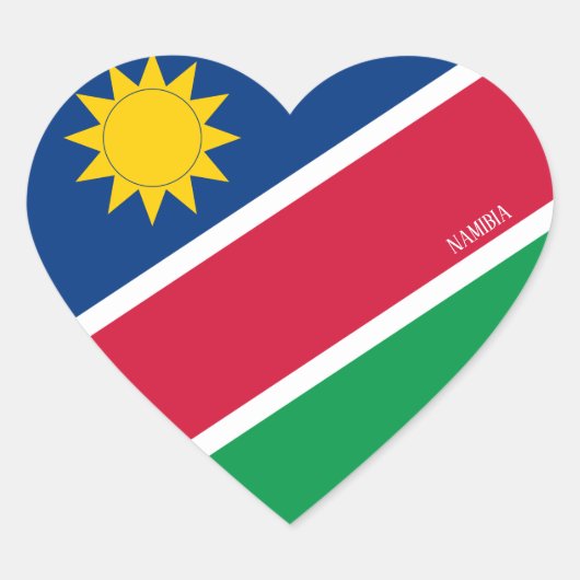 Namibia Flag Splendid Patriotic Herz-Aufkleber (Vorderseite)