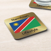 Namibia Flag+Text-Untersetzer Getränkeuntersetzer (Linke Seite)