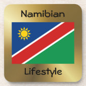 Namibia Flag+Text-Untersetzer Getränkeuntersetzer (Vorderseite)