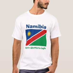 Namibia-Flagge + Karte + Text-T-Shirt T-Shirt