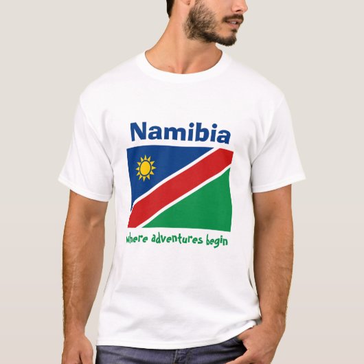 Namibia-Flagge + Karte + Text-T-Shirt T-Shirt (Vorderseite)