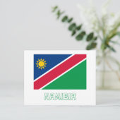 Namibia-Flagge mit Namen Postkarte (Stehend Vorderseite)