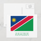 Namibia-Flagge mit Namen Postkarte (Vorne/Hinten)
