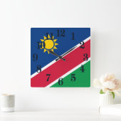 Namibia-Flagge Quadratische Wanduhr (Zuhause)