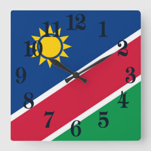 Namibia-Flagge Quadratische Wanduhr