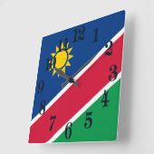 Namibia-Flagge Quadratische Wanduhr (Winkel)