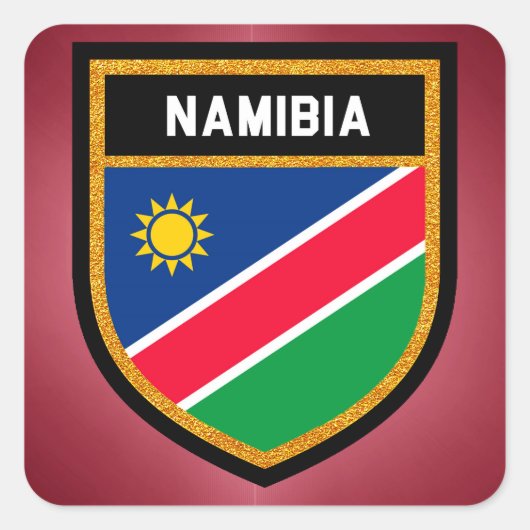 Namibia-Flagge Quadratischer Aufkleber (Vorderseite)