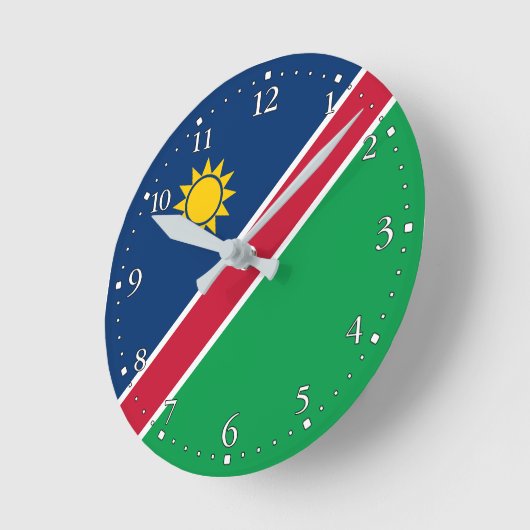 Namibia-Flagge Runde Wanduhr (Winkel)