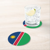 Namibia-Flagge Runder Pappuntersetzer (Vor Ort)