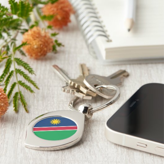 Namibia-Flagge Schlüsselanhänger (Seite)