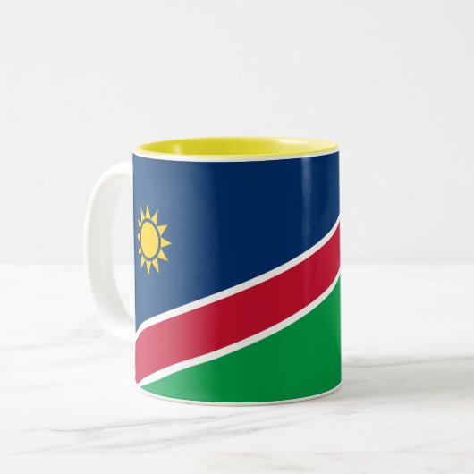 Namibia-Flagge Zweifarbige Tasse (Vorderseite Links)