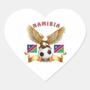 Namibia-Fußball-Entwürfe Herz-Aufkleber