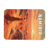 Namibia Illustration Reise Kunst Vintage Magnet (Horizontal)