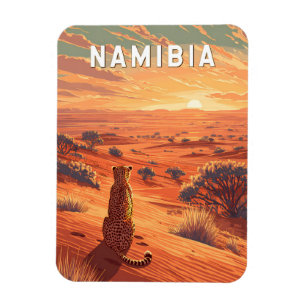 Namibia Illustration Reise Kunst Vintage Magnet