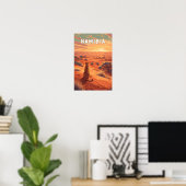 Namibia Illustration Reise Kunst Vintage Poster (Heimbüro)