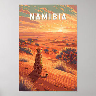 Namibia Illustration Reise Kunst Vintage Poster