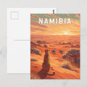 Namibia Illustration Reise Kunst Vintage Postkarte (Vorne/Hinten)