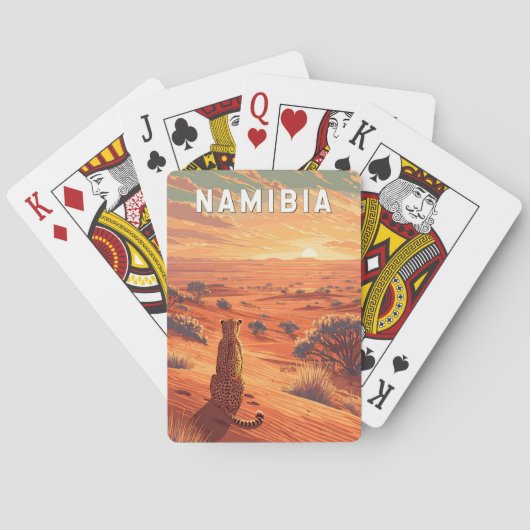 Namibia Illustration Reise Kunst Vintage Spielkarten (Rückseite)