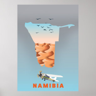 Namibia-Karte Poster