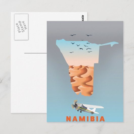 Namibia-Karte Postkarte (Vorne/Hinten)