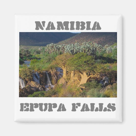 Namibia Kunene River Epupa Falls Landscape Baobabs Magnet (Vorne)